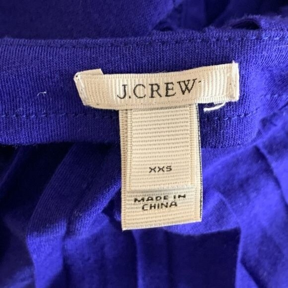 J. Crew Sleeveless Pleated Blue Tank Blouse XXS Dressy Work Top - Picture 5 of 8